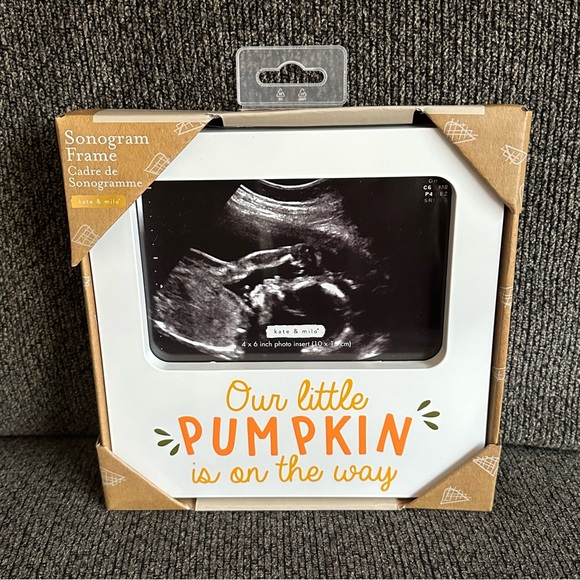 NEW! Kate & Milo NWT " Our little pumpkin is on the way" 4 x 6 Picture F… - Picture 1 of 2